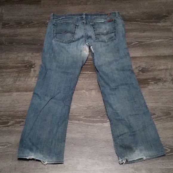 Seven For All Mankind Bootcut SZ 34 Fade & Rip - Picture 6 of 7